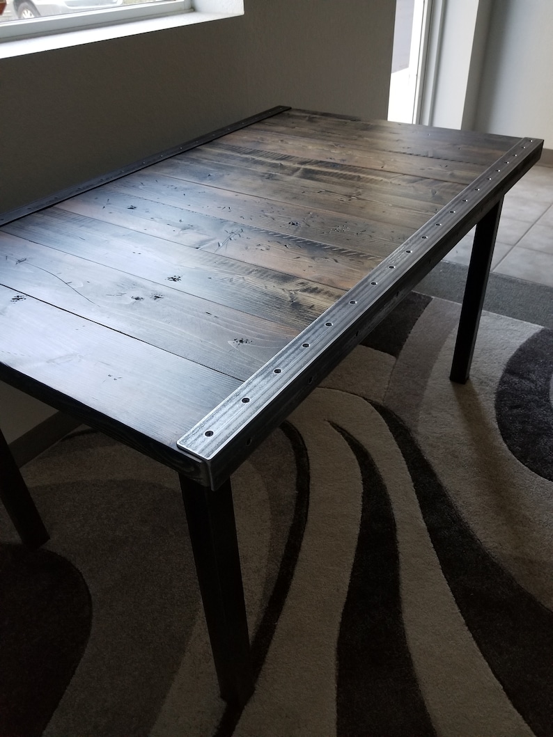 Black Friday Sale Reclaimed Distressed Industrial Dining Table Pub Height Counter Height image 2
