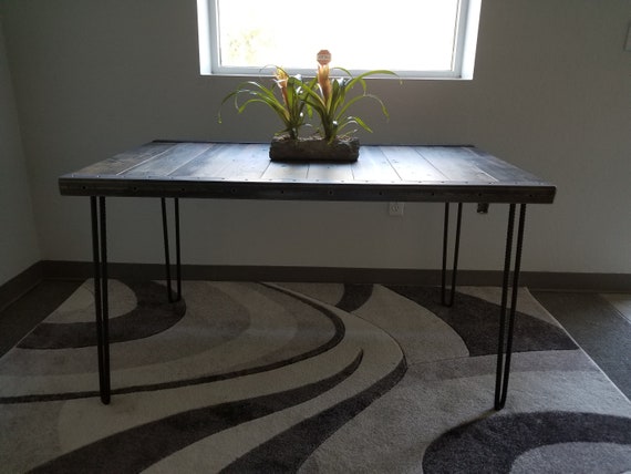Reclaimed Distressed Custom Built Industrial Desk With Raw Etsy