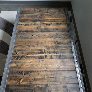 Custom Conference Table with Reclaimed Distressed wood and 2x2 legs