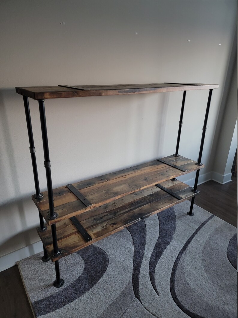 Shelving Unit Made With Reclaimed Distressed Wood Etsy