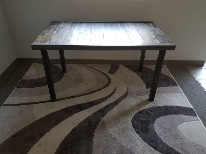 Black Friday Sale Reclaimed Distressed Industrial Dining Table Pub Height Counter Height image 3