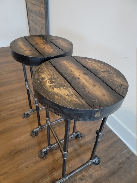 Black Friday Sale. One Tortured Round Industrial Bar Stool - Etsy Canada