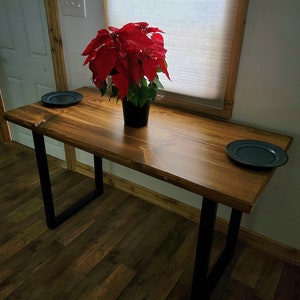 Rustic Industrial Dining Table with U shaped Legs image 3