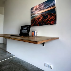 Rustic Simple Floating Murphy Desk. Strong. Sturdy. Folding Desk