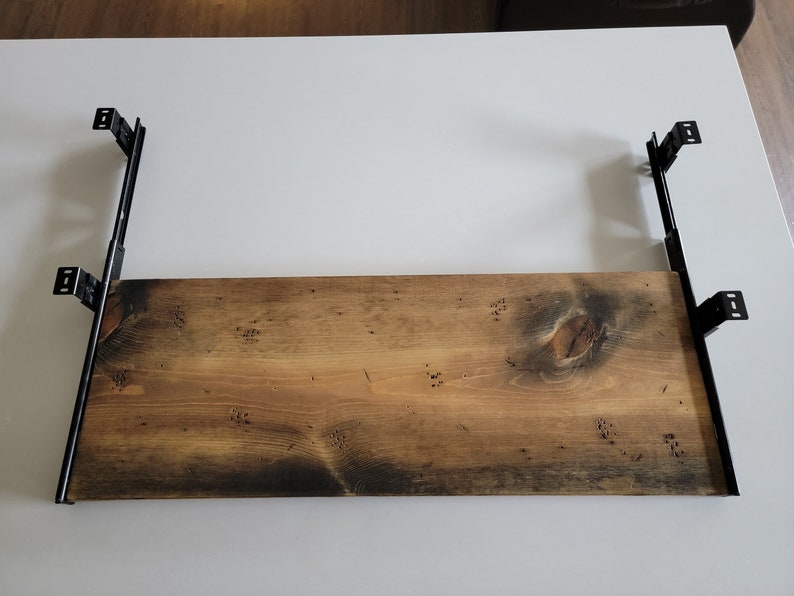 Custom Large Keyboard Tray made with Reclaimed Distressed Wood image 6