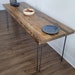 Clearance Sale! Alive Edge Reclaimed Distressed Dining Table with Rebar Hairpin Legs with Live Edges 