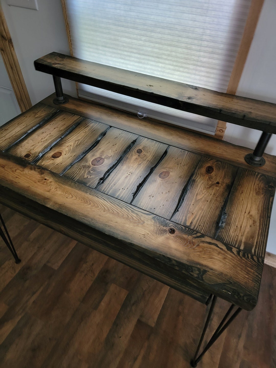 Matching Desk Riser - Shelf With Iron Pipes - Etsy
