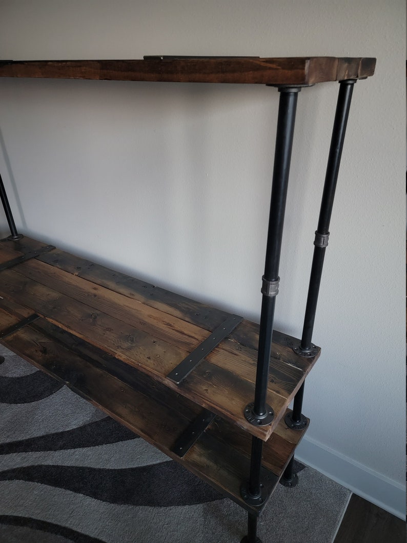 Shelving Unit Made With Reclaimed Distressed Wood Etsy