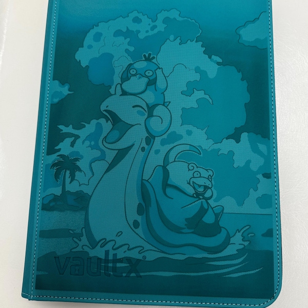 Custom Engraved Pokémon Lapras, Slowpoke & Psyduck Inspired – VaultX 9 Pocket Zip Trading Card Binder