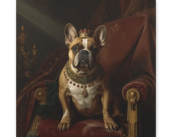 Beloved Royal French Bulldog Portrait Canvas - Wall Art