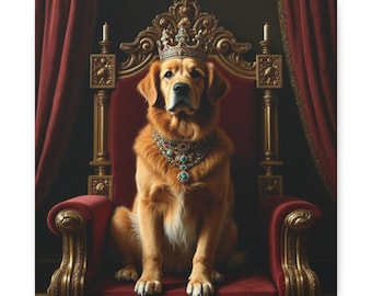 Baron Golden Retriever Portrait Canvas - Wall Art