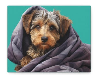 Wrapped Puppy Canvas | Matte Stretched Wall Art