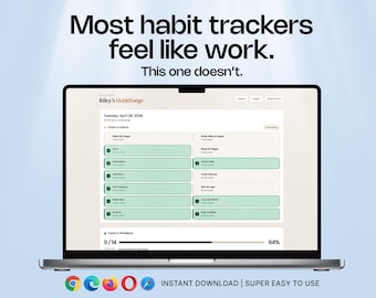 Tracker delle abitudini (download digitale) / Tracker delle abitudini senza app / Tracker delle abitudini semplice ed efficace / Funziona nel browser