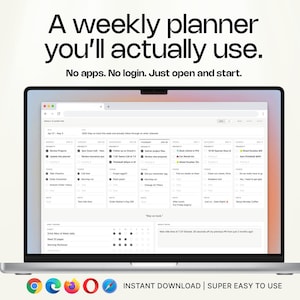Weekly Planner That You’ll Actually Use | Simple HTML Weekly Planner | No App No Login | Offline Planner