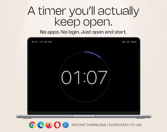 Timer per il conto alla rovescia a schermo intero / Timer HTML semplice / Nessuna app, nessun login / Timer di messa a fuoco / Timer per secondo schermo / Timer offline