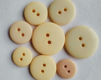 Light Tan Beige Resin Buttons, Shine or Matte, Two-Hole 15mm-25mm