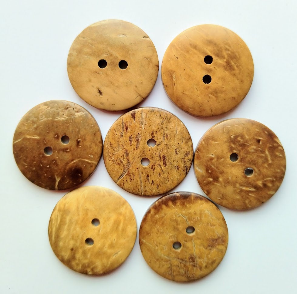 Natural Sewing Craft Coconut Shell Buttons 11.5mm 15mm - Etsy UK