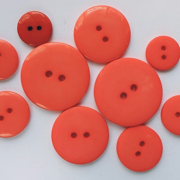 LeMSKoR BURNT ORANGE N287 ( RED ) 15mm, 18mm, 20mm, 25mm,30mm Shine, Matte Round Two Holes  Buttons  Rasin