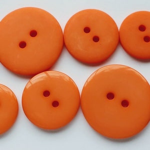 LeMSKoR HAWAIIAN ORGNER N156 Orange 15mm, 18mm, 20mm, 25mm,30mm Shine, Matte Round Two Holes Buttons  Resin