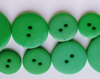 LeMSKoR GREEN JEWEL 15mm, 18mm, 20mm, 25mm, 30mm Shine, Matte Round Two Holes  Buttons  Rasin