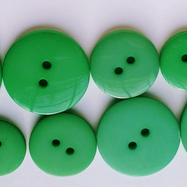 LeMSKoR GREEN JEWEL 15mm, 18mm, 20mm, 25mm, 30mm Shine, Matte Round Two Holes  Buttons  Rasin