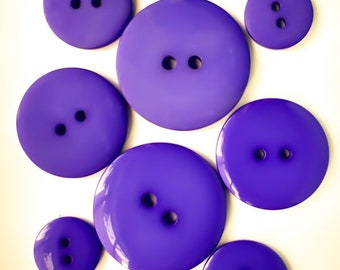 Violet Resin Buttons, Shine & Matte, Two Hole 15-30mm