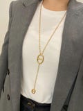 Stainless Steel Long Necklace, Gold Y-Shaped Marine Link Necklace, Elegant Chic Trendy Minimalist Necklace, Gift for Teen Girls and Women, Quiet Luxury product logo