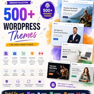 500+ WordPress Themes Bundle | Responsive Website Templates | Blog Business eCommerce Themes | Instant Download |