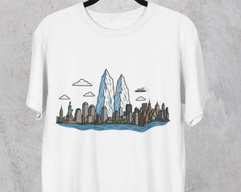 911 Titanic Gag Gift WearDare T-Shirt | New York NYC Skyline Funny Tee