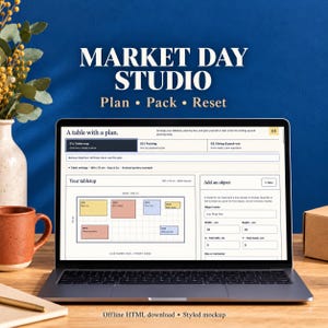 Craft Fair Tabletop Planner, Offline Booth Layout and Packing Tool, Setup Checklist, Market Day Studio Digital Download