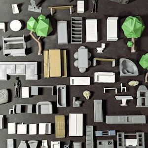 Ultimate 3D Print Furniture Pack 454 STL Miniature Architectural Scale Model 1:50 Interior Design Diorama Tabletop Kitbash Asset Bundle