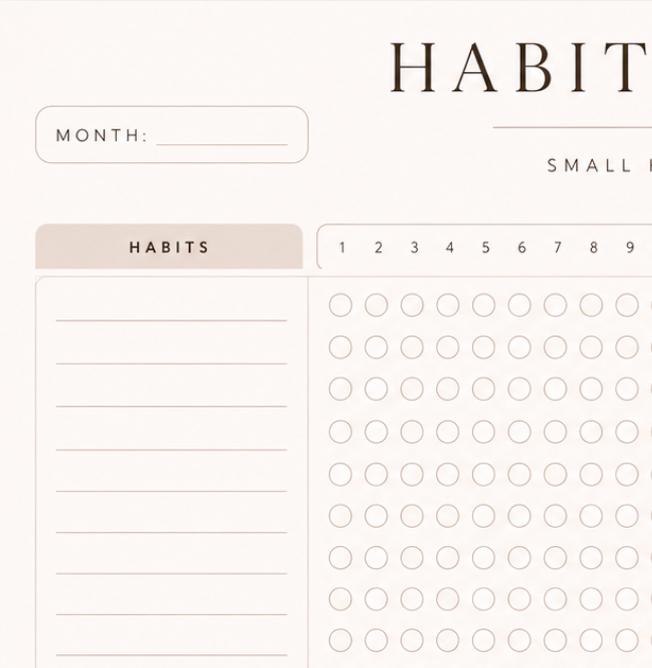 Blank Habit Tracker Printable Monthly Fillable Habit Tracker PDF ...
