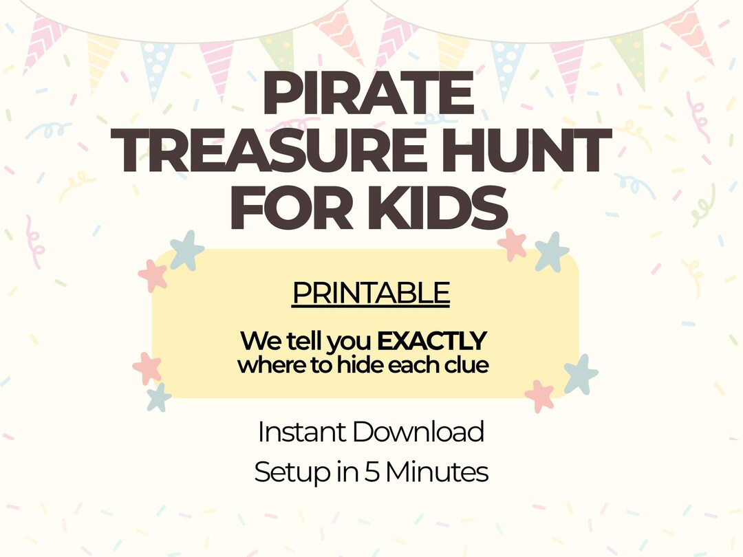 Pirate Treasure Hunt Kids Printable, Pirate Scavenger Hunt Game ...