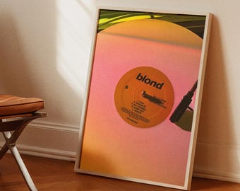 Frank Ocean Wall Art Print | R&B Icon Poster | Blonde Album Aesthetic Decor | Channel Orange Music Art | Nikes Pink White Statement Piece