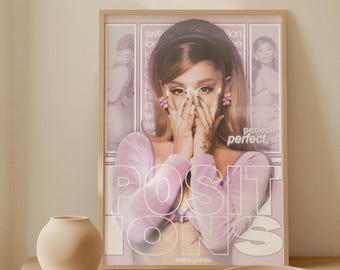 Aesthetic Ariana Grande Poster | Pop Music Legend Wall Art | Thank U Next 7 Rings Eternal Sunshine Print | Girly Y2K Room Decor Gift