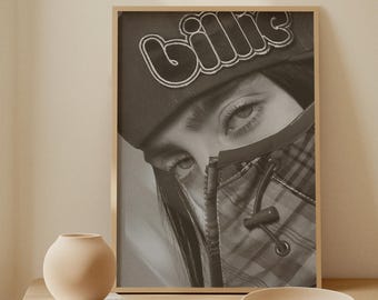Póster esencial de Billie Eilish / Arte de pared "Birds Of A Feather Hit Me Hard And Soft" / Lámina de icono del pop alternativo / Regalo de decoración para habitación femenina oscura