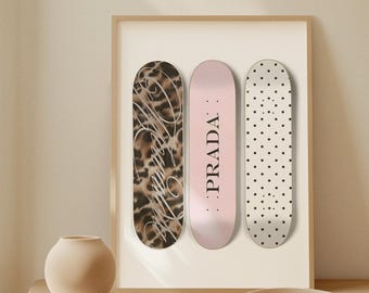 Aesthetic Prada Skateboard Poster | Luxury Street Culture Wall Decor | High Fashion Skate Aesthetic Print | Bold Designer Lifestyle Art