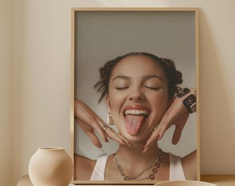 Olivia Rodrigo Poster | SOUR GUTS Album Wall Decor | Alt Pop Gen Z Music Art Print | Dark Romantic Grunge Modern Wall Art
