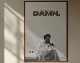 Kendrick Lamar Poster | Compton Hip Hop Legende Wandkunst | GNX DAMN gutes Kind Druck | Bold Rap Icon Ästhetisches Raumdekor Geschenk für Fans