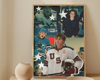 Wesentliches Will Smith NHL Poster | San Jose Sharks Eishockey Kunst | 2023 Draft Pick Sport Print | Cooles Hockeyspieler Geschenk