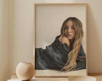 Sydney Sweeney Poster | Euphoria Schauspielerin Promi-Wand-Dekor | Sauberes Mädchen feminine ästhetische Druck | Moderne Hollywood Art