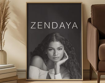 Póster icónico de Zendaya / Arte mural de la actriz ganadora del premio Emmy / Lámina de Euphoria Dune Challengers Wicked / Regalo de decoración estética para la habitación