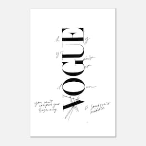 Póster estético Vogue / Arte mural de moda vintage / Lámina elegante de revista femenina / Regalo chic para la decoración de la habitación de una mujer que ama la moda imagen 5