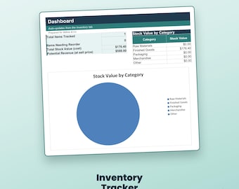 Voorraadbeheer spreadsheet | Excel-bestand voor kleine bedrijven | Bewerkbare Google Sheets | Direct downloaden