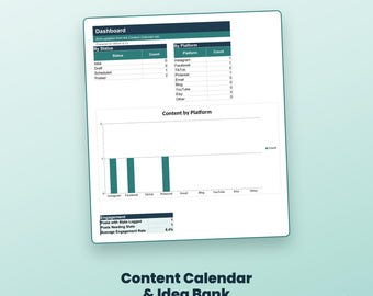 Sociale media contentkalender | Planner voor kleine bedrijven in Excel | Bewerkbare Google Sheets | Direct downloaden