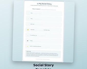 Editable Autism Social Story Template | 7-Step Narrative Printable (Instant Download)