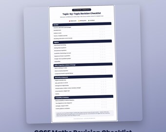 Checklist voor de herziening van wiskunde voor het GCSE-examen | Verkeerslicht-onderwerptracker (leerjaren 10-11)