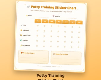 Stickerkaart voor zindelijkheidstraining | 7-daagse mijlpalen-tracker (direct te downloaden)