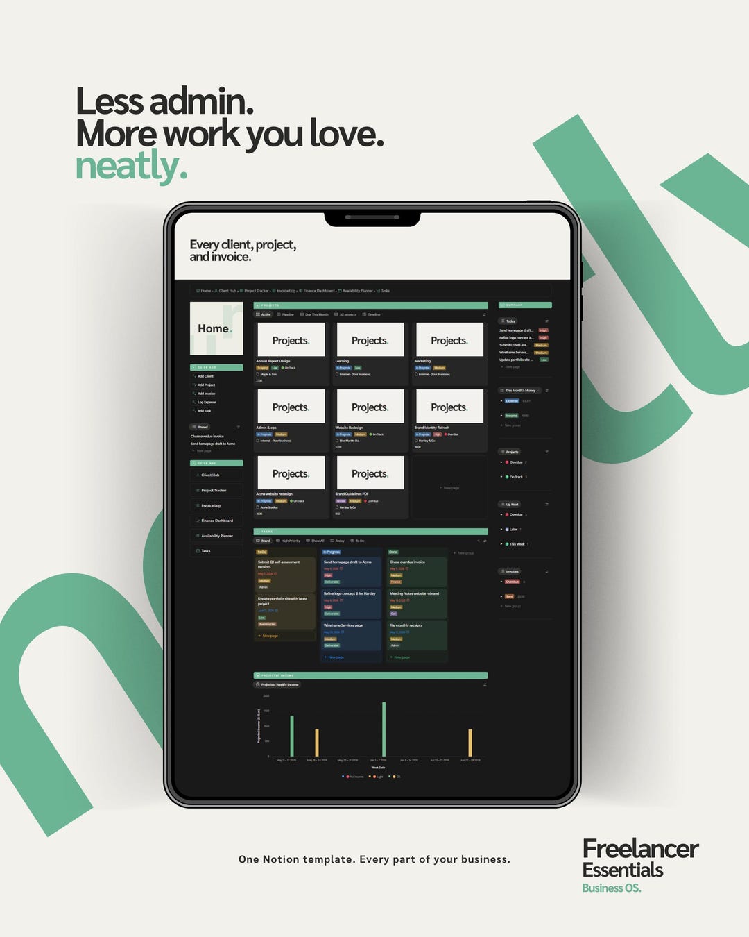 Notion Template for Freelancers | Client Hub, Project Tracker, Invoice ...