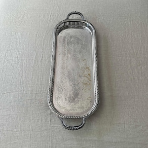 Vintage F.B. Rogers Silverplate Tray, Pattern 470, Hollywood Regency